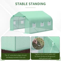 12' X 10' X 7' Large Walk-In Greenhouse for Plant Gardening, Green