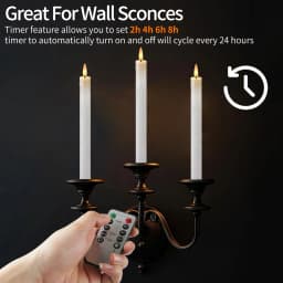 6/12Pcs Rechargeable Flameless Taper Candles with Remote 4 Type Head 3D Wick Taper with Timer Flickering Function for Home Wedding Birthday Christmas Decoration