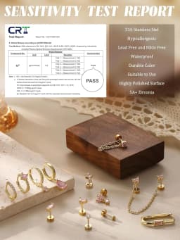 13Pcs Hypoallergenic Stud Earrings Hoop Earrings Set for Women 14K Gold-plated Flat Back Cartilage Earring for Multiple Piercing