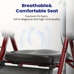 Upright Walker, Stand Up Rollator Walker with Padded Seat and Backrest, Walkers for Seniors,Foldable Walker with Seat