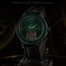 PINDU Design Diamond-set Hollow Mechanical Wrist Men Wristwatches Men Fashion Luxury Diamond Stainless Steel Leather Watch Men