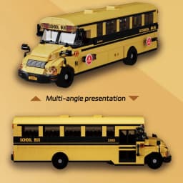 788Pcs Classic Yellow American School Bus Building Blocks, Vintage Creative Vehicle Brick Model Kit Gift for Adults