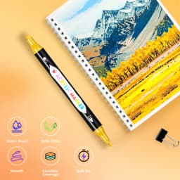 TBC The Best Crafts Calligraphy Pens 24/48 Colors Dual Tip Acrylic Paint Markers, Dual Tip with Fine Tip and Brush Tip Pens for Non-Toxic Vibrant Hues, Perfect for Paper, Stone, Wood, Fabric, Glass & More