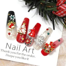 6 Grids Christmas Alloy Nail Charms Santa Snowman Tree Wreath Snowflake 3D Enamel Manicure Ornaments for Holiday Nail Salon Home DIY Decor