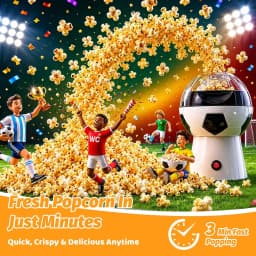 Popcorn Maker, 12-Cup Hot Air Popcorn Popper, Soccer Ball Design