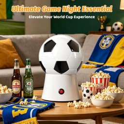 Popcorn Maker, 12-Cup Hot Air Popcorn Popper, Soccer Ball Design