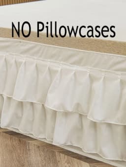 Cream Bed Skirt, Bohemian Style Bed Skirt, 1pc Cream Ruffled Bed Skirt, Bedding Decor, Soft Polyester Fiber, Vintage Farmhouse Style, Double Ruffled Bed Skirt, Suitable For All Seasons