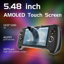 Anbernic RG556 Handheld Games Console 5.48'' AMOLED 1080*1920 Screen Android 5500mAh Hall Joystick Hall Trigger Portable Video Games Player Supports 1080p Display Port Output,AI Assistant,Streaming