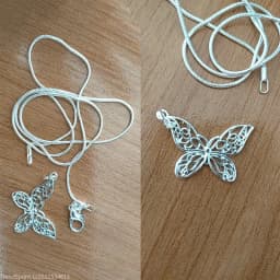 DOTEFFIL 925 Sterling Silver Butterfly Pendant Necklace Snake‑Chain 18‑30 Inch Adjustable Fashion Jewelry For Women Wedding Engagement Party