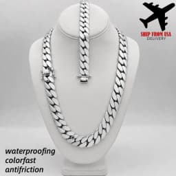 16mm Cuban Link Chain Necklace for Men, Hip Hop Jewelry,Stainless Steel Miami Style Chain, Streetwear Accessory for Daily Wear