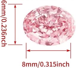 Oval Cut Pink Loose Gemstone, Brilliant Faceted Oval Shaped Pink Gem Stone, Sparkling Polished Loose Stone for Ring Pendant Earrings Jewelry Making DIY Craft Gemstone Collection Gift