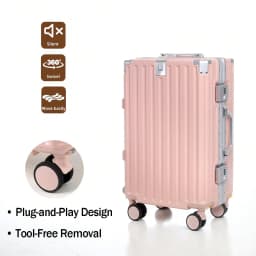 20" Carry On Suitcase Airline Approved, PC Hard Shell Luggage With Aluminum Frame, Spinner Wheels, Built-In Cup Holder, Travel Travel Suitcase