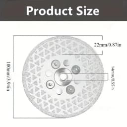 1Set M14 Double Sided Vacuum Brazed Diamond Grinding Disc for Marble Concrete Ceramic Tiles