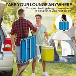Outdoor Recliner Portable Adjustable with Face Groove Light Blue