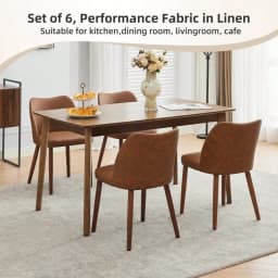 Dining Chairs Set Of 4, Boucle Upholstered Fabric Dining Chair With Wood Legs, Farmhouse Accent Chairs With Wing Backrest For D