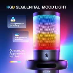 USB Gaming Streaming Microphone with RGB Light, AI Noise Reduction Podcast Mic Kit