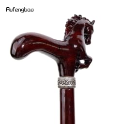 Brown Horse Wooden Fashion Walking Stick Decorative Cospaly Cane Halloween Wood Mace Crutch  Wand Crosier 96cm