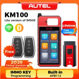 Autel MaxiIM KM100 KM100E KM100X Key Fob Programmer IMMO Tool 60s Universal Key Generation OBD Key Learning for 90% Cars Chip Read/Write/Clone 2 IKEY