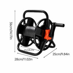 Rugged Garden Hose Reel with Collapsible Handle, Tool-Free Installation, Compact Design Saves Space, Compatible with Standard Faucets, Suitable for Yard or Garage Cleaning