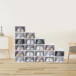 20PCS Foldable Heart-Shaped Shoe Box Transparent Plastic Shoes Storage Case DIY Dustproof Home Storage Container 23*33*14cm