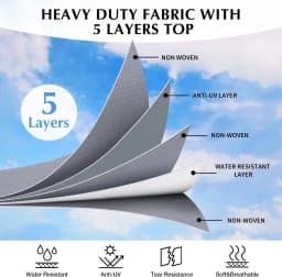 Garvee RV Cover 27-30FT Waterproof Camper Trailer Cover with Anti-UV,Windproof Straps UV & Water Resistant Protection for Outdoor