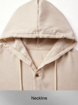 Men Hooded Button Down Shirt With Wrinkle Textured Long Sleeve Hoodie Jacket Drawstring Hood Casual Loose Open Front Shacket