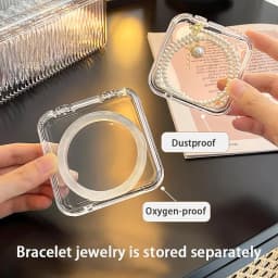 Transparent Acrylic Crystal Jewelry Box & Organizer - 1 Pack Lightweight Covered Storage for Dresser Organization, 12 Portable Anti-Tarnish Compartments for Earrings, Rings, Necklaces, Acrylic Crystal Jewelry Boxes & Organizers, Organize Jewelry