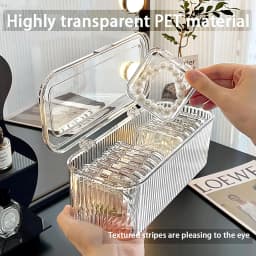 Transparent Acrylic Crystal Jewelry Box & Organizer - 1 Pack Lightweight Covered Storage for Dresser Organization, 12 Portable Anti-Tarnish Compartments for Earrings, Rings, Necklaces, Acrylic Crystal Jewelry Boxes & Organizers, Organize Jewelry