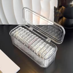 Transparent Acrylic Crystal Jewelry Box & Organizer - 1 Pack Lightweight Covered Storage for Dresser Organization, 12 Portable Anti-Tarnish Compartments for Earrings, Rings, Necklaces, Acrylic Crystal Jewelry Boxes & Organizers, Organize Jewelry