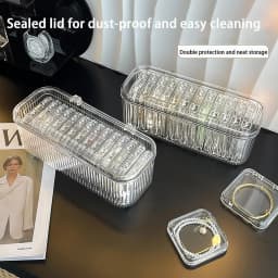 Transparent Acrylic Crystal Jewelry Box & Organizer - 1 Pack Lightweight Covered Storage for Dresser Organization, 12 Portable Anti-Tarnish Compartments for Earrings, Rings, Necklaces, Acrylic Crystal Jewelry Boxes & Organizers, Organize Jewelry