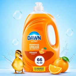 Dishwashing Liquid Orange Scent 22 Fluid Ounces, Easy Squeeze Bottle, Cleans Dishes and Removes Grease Around the House
