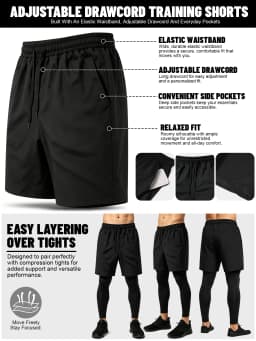 Men's 4 Piece Workout Set, T-Shirt Shorts Leggings Hoodie, Lightweight Quick Dry Breathable Gym Set, Ships from US