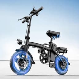 Folding Electric Bike for Adults 500W Brushless Motor Removable Battery 14" All‑Terrain Fat Tire 3 Riding Modes Foldable Ebike for Urban Commute