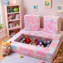 Wider Seating Couch, 3In1 Convertible Play Couch, Convertible Folding Sofa, Modular Play Couch HighDensity Foam For Playroom
