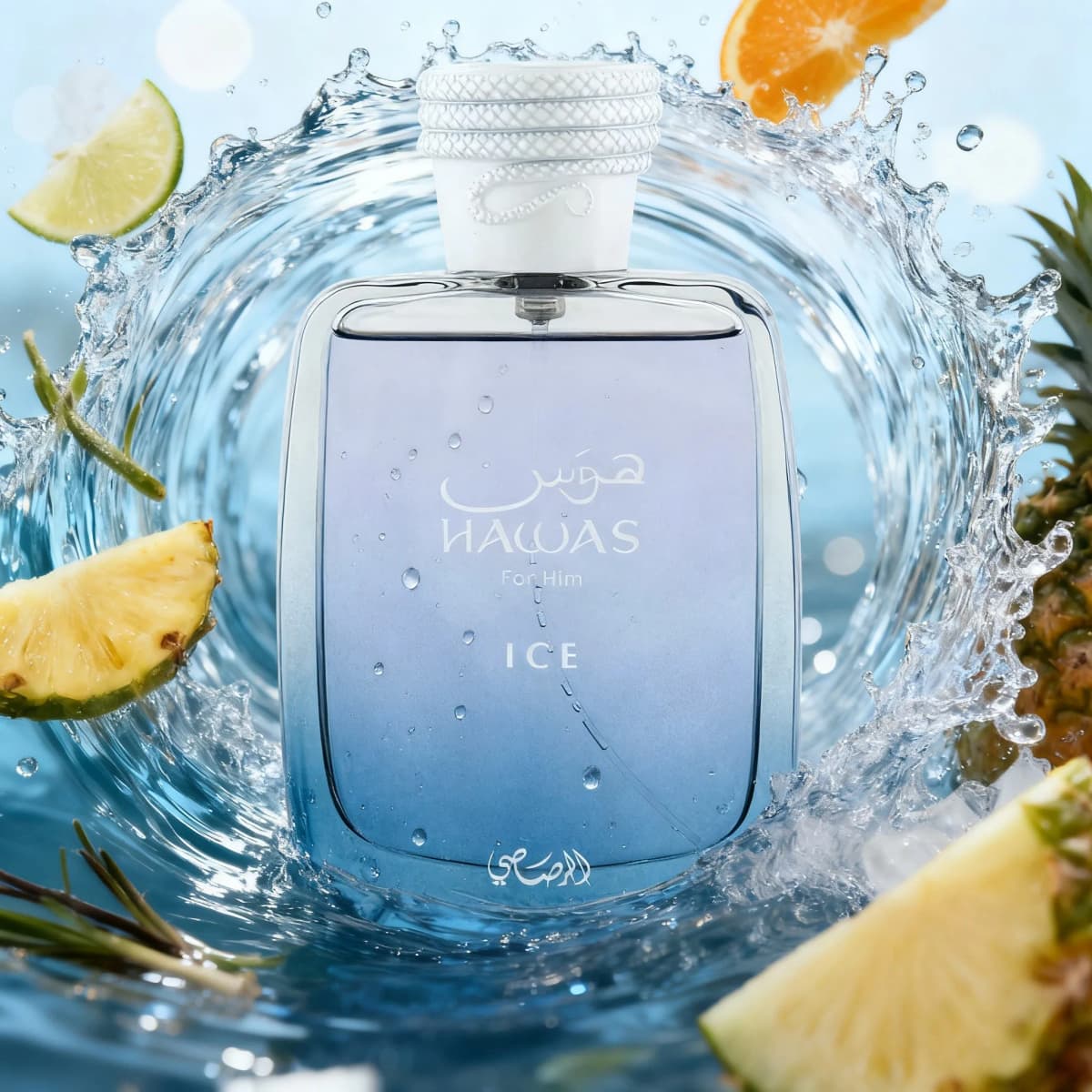 RASASI Hawas Ice for Men Eau De Parfum, 100ml(3.38 Oz), Premium Arabian Fragrance