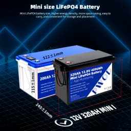 US Stock 12V 320Ah Grade A LiFePO4 Battery Pack APP Control 8000+ Deep Cycles Built-in 4S 200A Smart BMS 12.8V Rechargeable Lithium Iron Phosphate Battery for RV Solar Home Energy Storage Golf Cart Battery