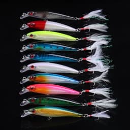 20pcs Laser Minnow Fishing Lure Artificial Bait 3D Eyes Wobbler Hard Bait 9cm 7g