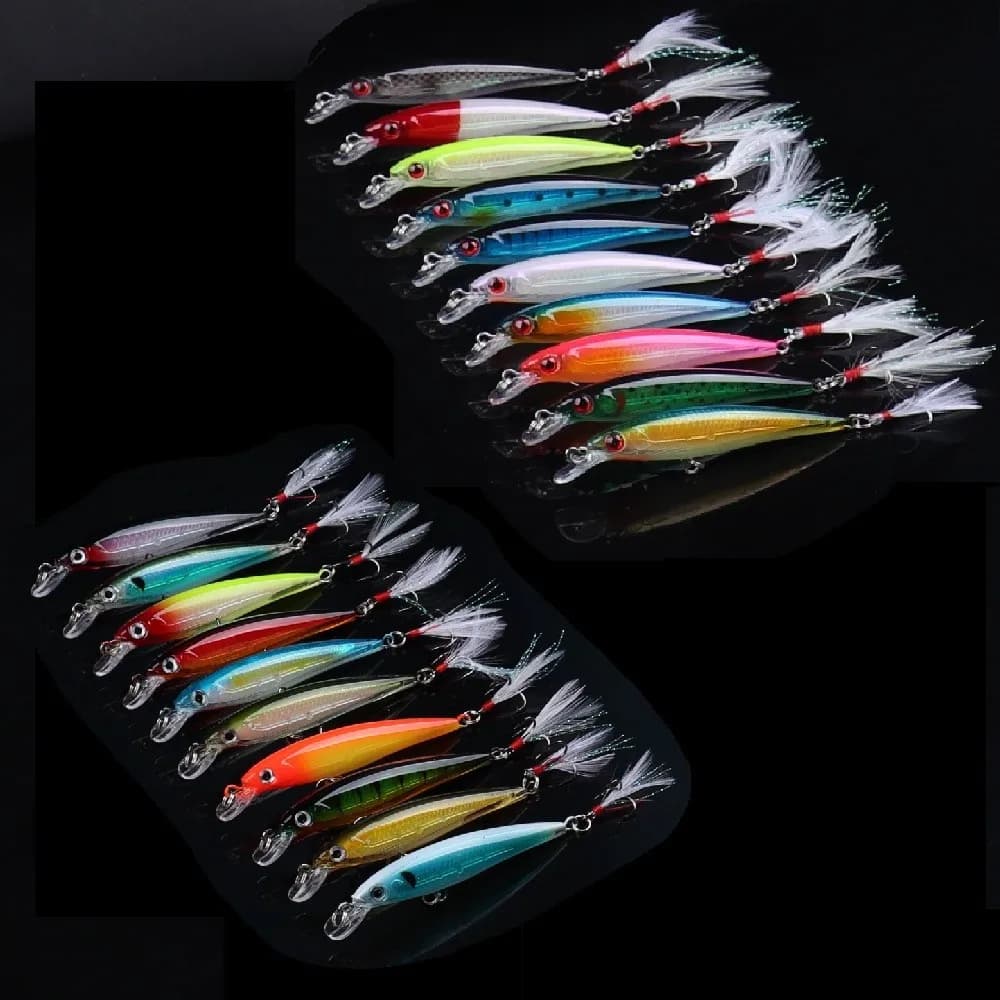 20pcs Laser Minnow Fishing Lure Artificial Bait 3D Eyes Wobbler Hard Bait 9cm 7g