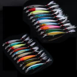 20pcs Laser Minnow Fishing Lure Artificial Bait 3D Eyes Wobbler Hard Bait 9cm 7g