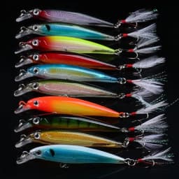 20pcs Laser Minnow Fishing Lure Artificial Bait 3D Eyes Wobbler Hard Bait 9cm 7g