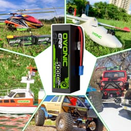 OVONIC 6S Hard Case LiPo Battery 22.2V 5000mAh 120C with EC5 Plug for RC Car RC Truck Airplane Helicopter Boat Car Racing RC Hobby (2 Packs)