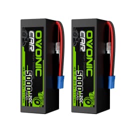 OVONIC 6S Hard Case LiPo Battery 22.2V 5000mAh 120C with EC5 Plug for RC Car RC Truck Airplane Helicopter Boat Car Racing RC Hobby (2 Packs)