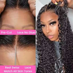 18-46 Inch 7x6 Deep Wave Wigs Brazilian Water Wave Wigs 7x6 Glueless Human Hair Wigs For Women 220% Density Remy Hair