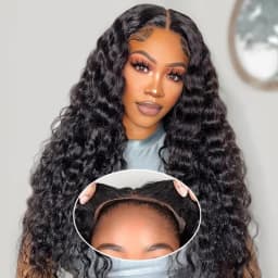 18-46 Inch 7x6 Deep Wave Wigs Brazilian Water Wave Wigs 7x6 Glueless Human Hair Wigs For Women 220% Density Remy Hair