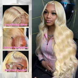 HD 360 Full Lace Wig Human Hair Pre Plucked 613 Honey Blonde Color Lace Front Wigs For Women Remy Vietnamese 13x4 13x6 Lace Frontal Body Wave Wigs 200% 220% Density