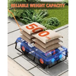 Garvee Steel Garden Cart, Heavy Duty 500 Lbs Capacity, With Removable Mesh Sides Utility Metal Wagon Perfect For Garden Farm Yard 180° Rotating Handle
