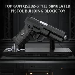 DIY Assembled Pistol Building Blocks 327 Pieces Simulation Handgun Model Simulated Bullet Accessories Non‑shooting Puzzle Toy Home Decor Surprise Holiday Gift For Boys Teens Halloween Birthday Christmas