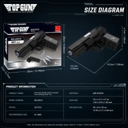 DIY Assembled Pistol Building Blocks 327 Pieces Simulation Handgun Model Simulated Bullet Accessories Non‑shooting Puzzle Toy Home Decor Surprise Holiday Gift For Boys Teens Halloween Birthday Christmas