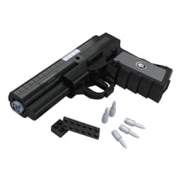 DIY Assembled Pistol Building Blocks 327 Pieces Simulation Handgun Model Simulated Bullet Accessories Non‑shooting Puzzle Toy Home Decor Surprise Holiday Gift For Boys Teens Halloween Birthday Christmas