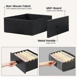 Black Nightstands set of 2 LED Night Stand with 2 Fabric Drawer for Bedroom | Nightstands with App-Controlled Adjustable LED Lights, Night Stand with Storage Shelf ,Modern Bedside Table for Bedroom